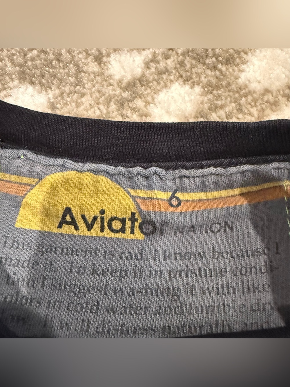 Boys Bundle (3) Aviator Nation Kids' Grey Graphic Tees. Size 6 - Picture 4 of 11